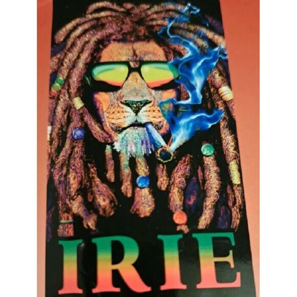New Rasta Lion Beach Bath Pool Gift Towel Dreads Weed Smoke Marijuana Irie Retro - Picture 4 of 4